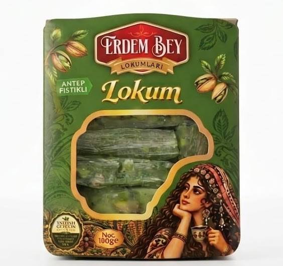 Elma Aromalı Fitil Lokum - Erdem Bey Lokumları